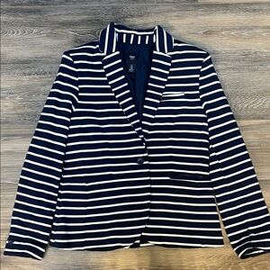 GAP Women's Navy and White Striped Blazer